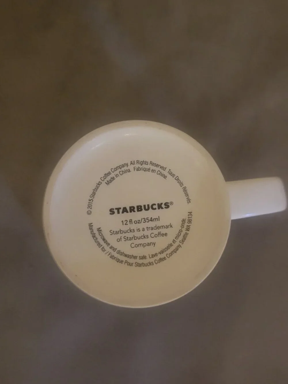 STARBUCKS 2015 Mug White Embossed Logo Siren Collectible Cup 12 oz Minimalist